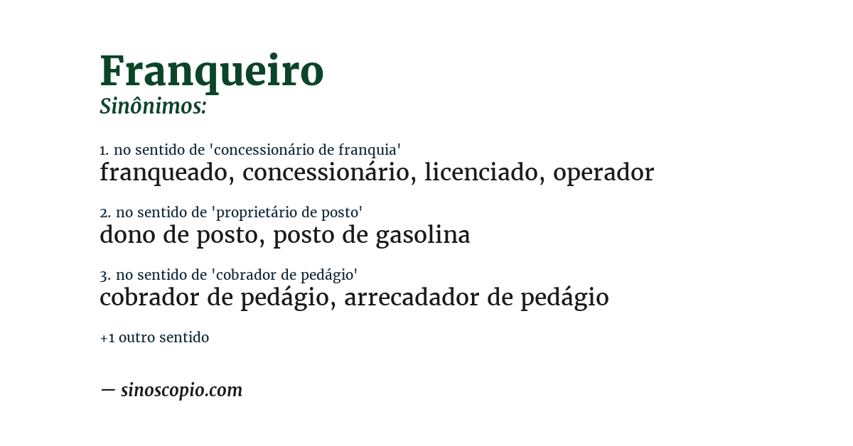 Sinônimo de franqueiro