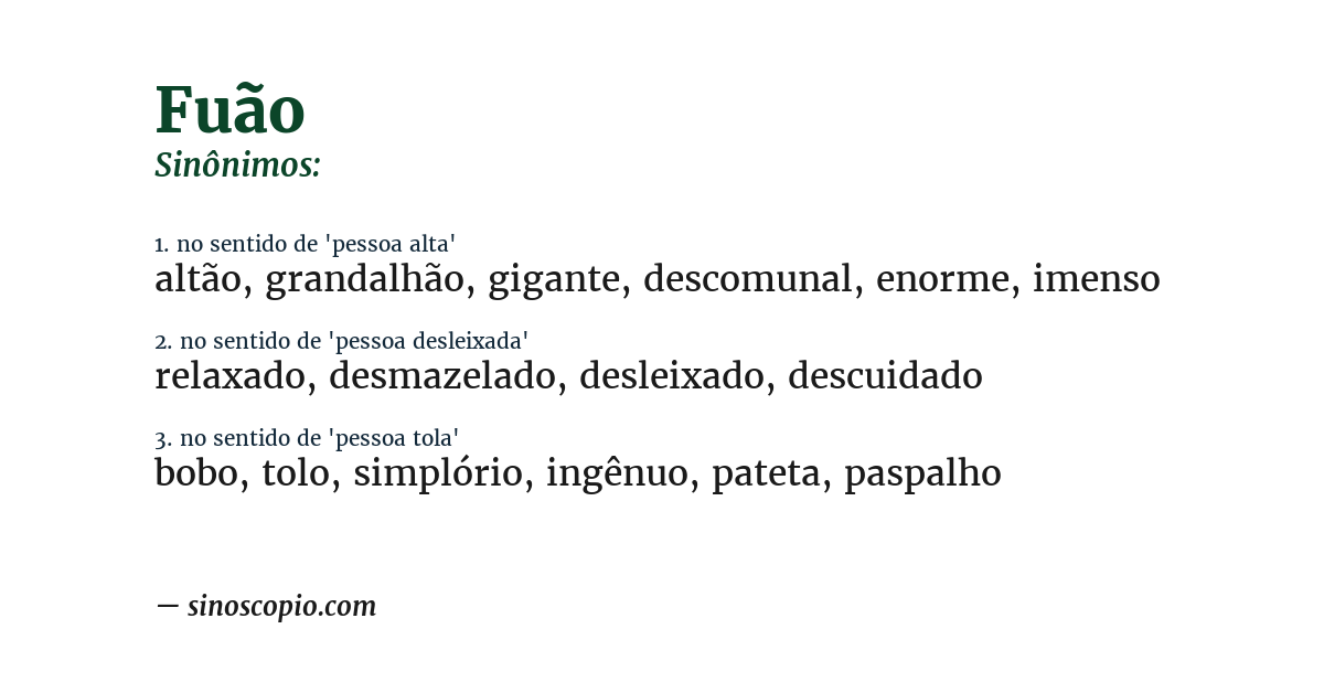 Sinônimo de fuão