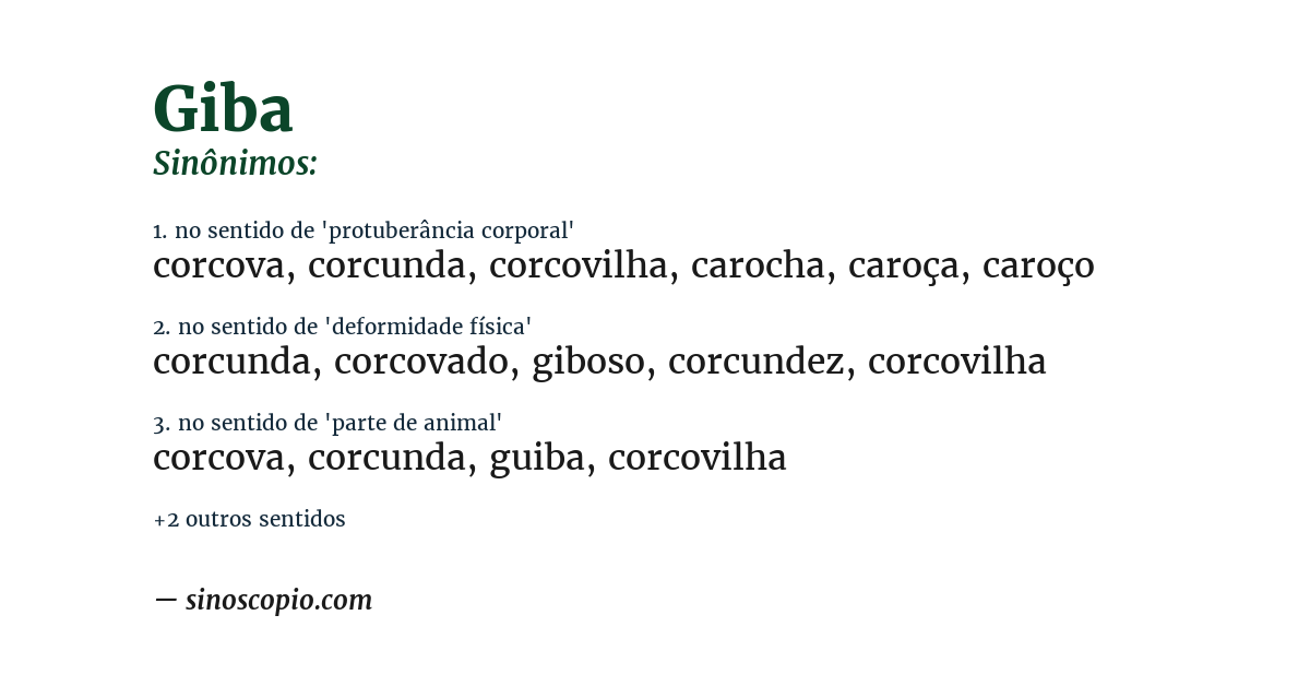 Sinônimo de giba