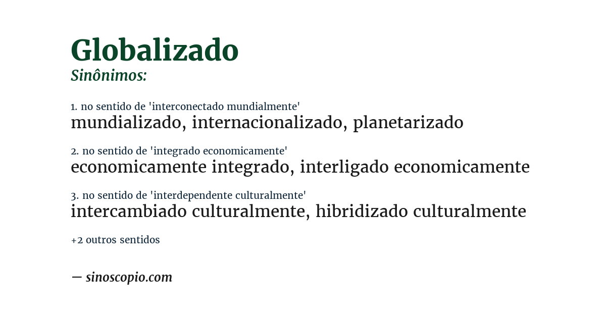 Sinônimo de globalizado