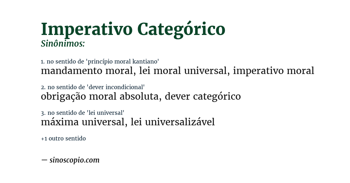Sinônimo de imperativo categórico