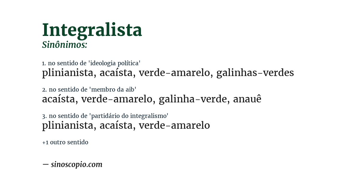 Sinônimo de integralista