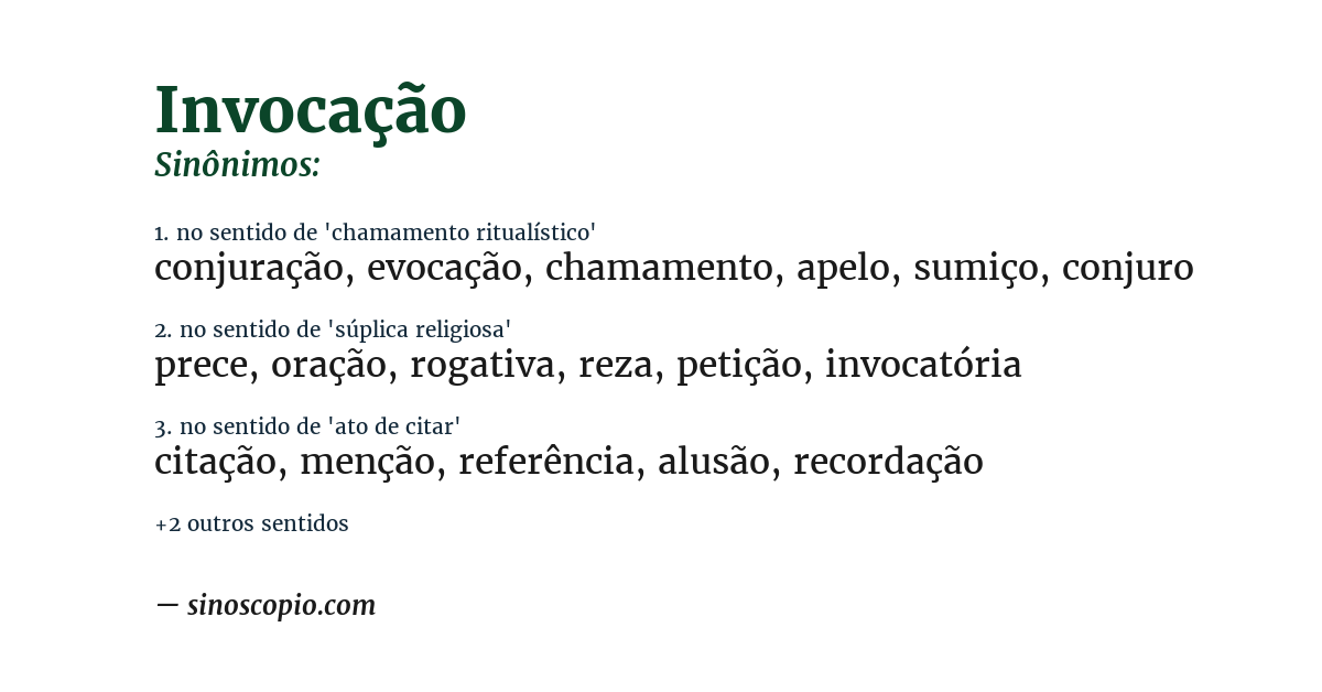 Sinônimo de invocação