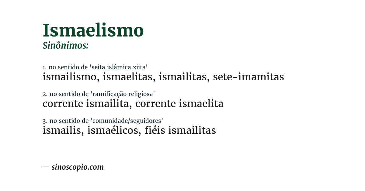 Sinônimo de ismaelismo