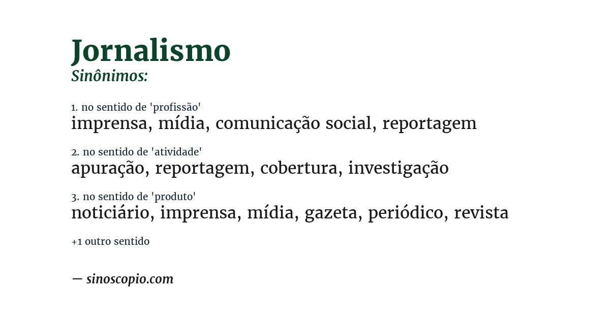 Sinônimo de jornalismo