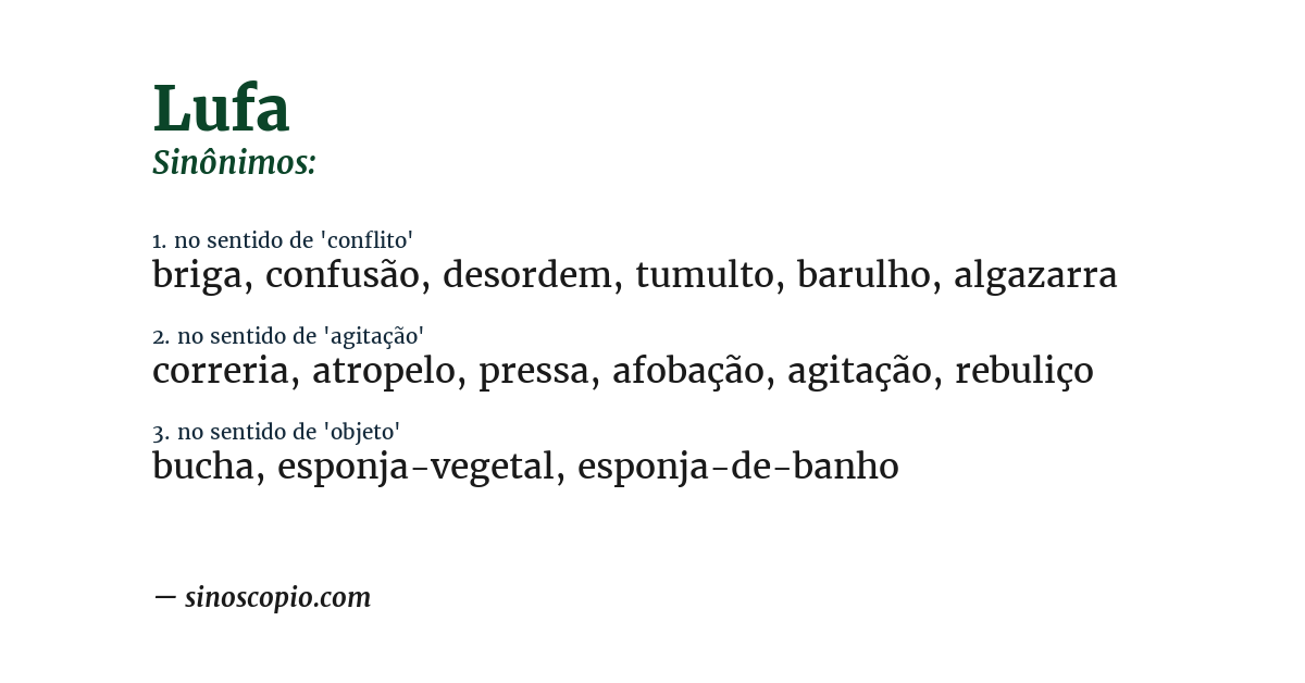 Sinônimo de lufa