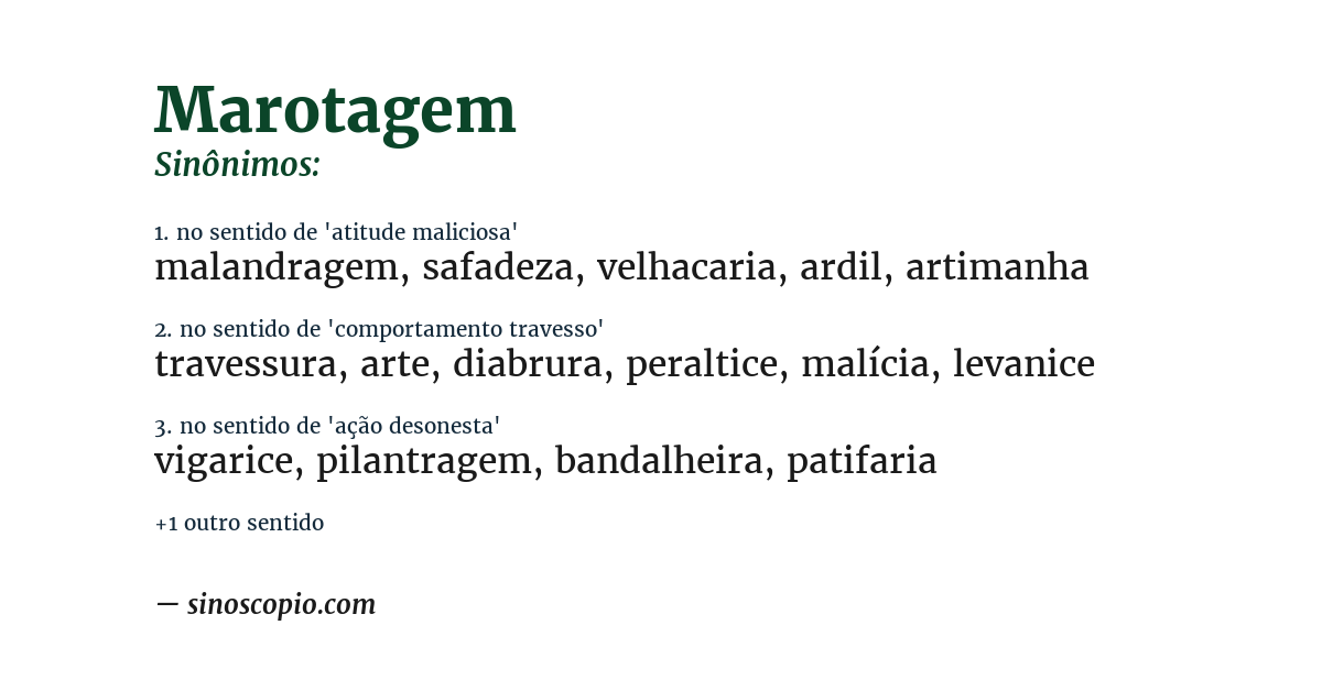 Sinônimo de marotagem