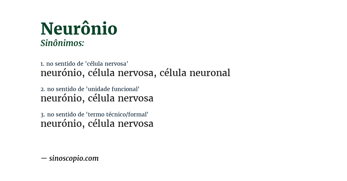 Sinônimo de neurônio