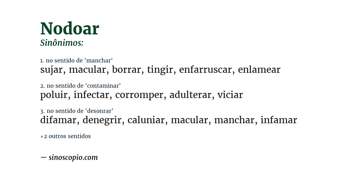 Sinônimo de nodoar