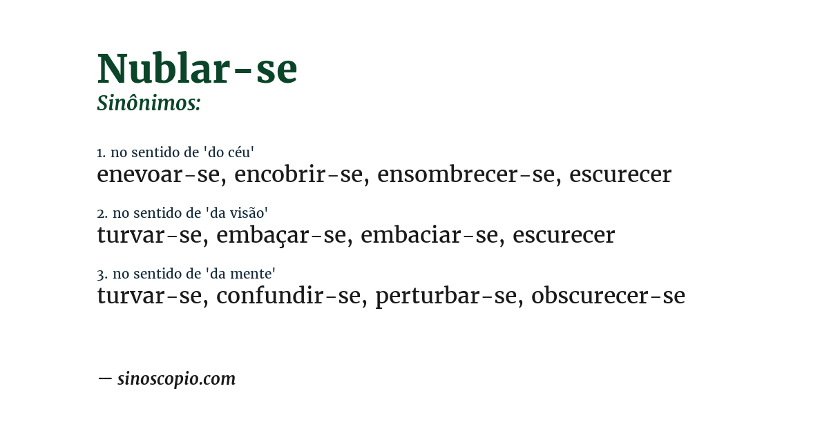 Sinônimo de nublar-se