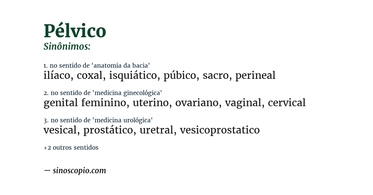 Sinônimo de pélvico