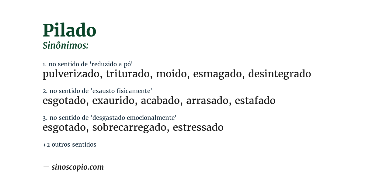 Sinônimo de pilado