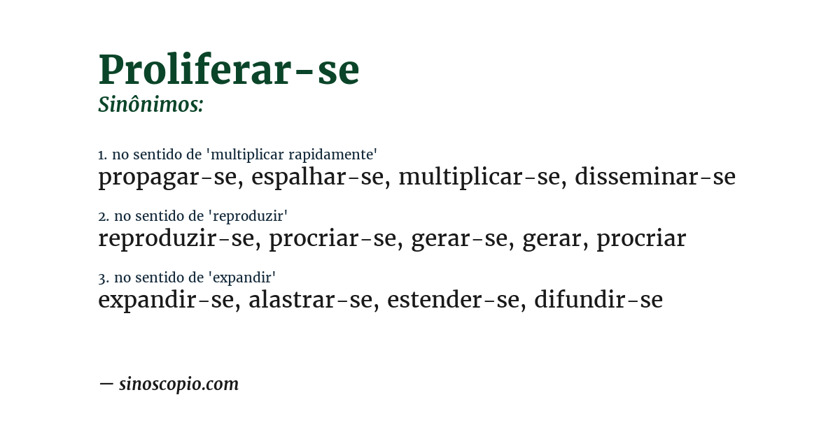Sinônimo de proliferar-se