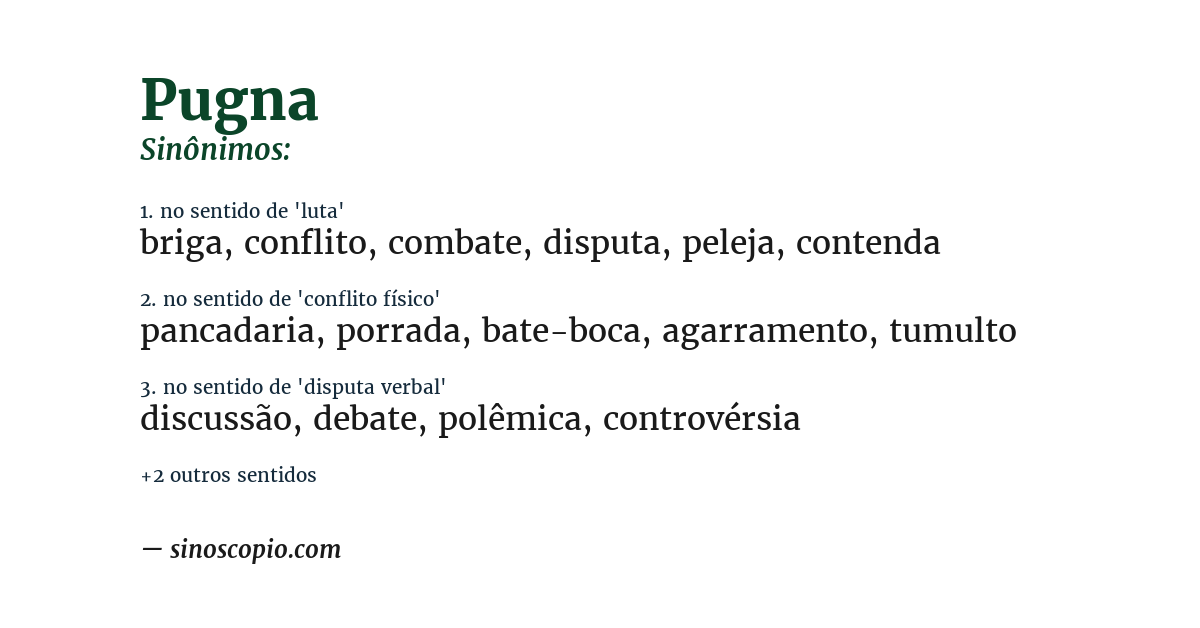 Sinônimo de pugna