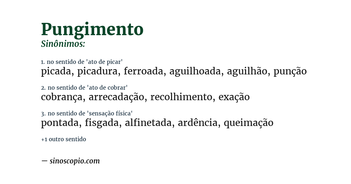 Sinônimo de pungimento