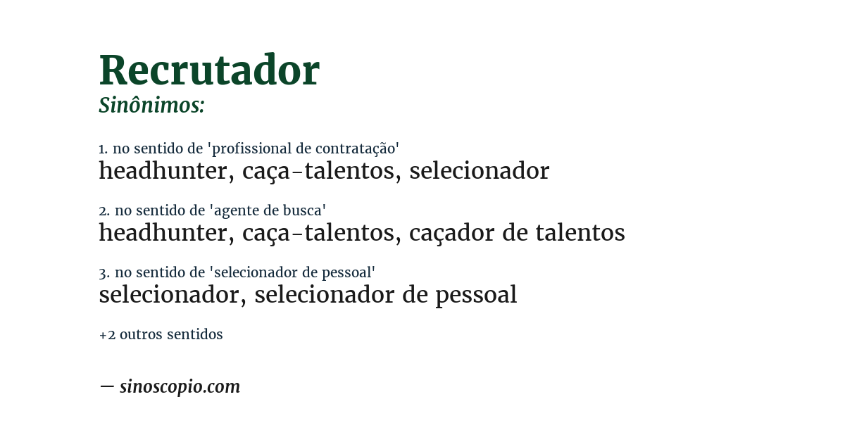 Sinônimo de recrutador