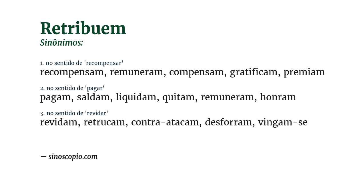 Sinônimo de retribuem