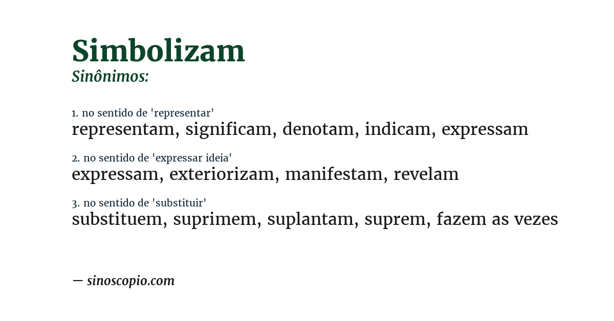 Sinônimo de simbolizam