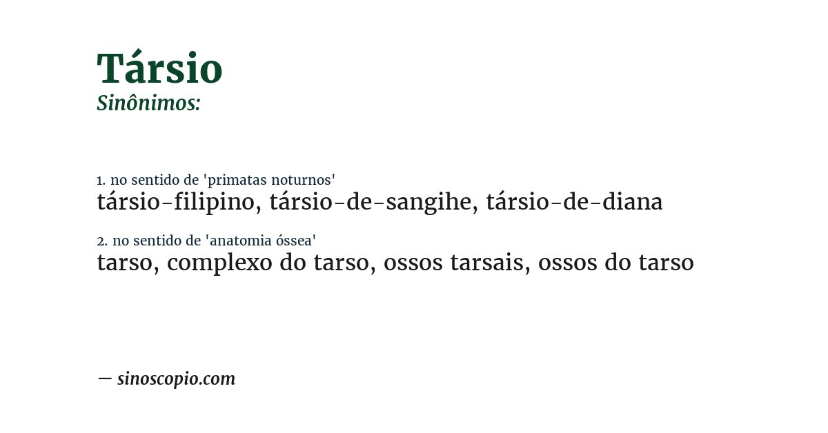Sinônimo de társio