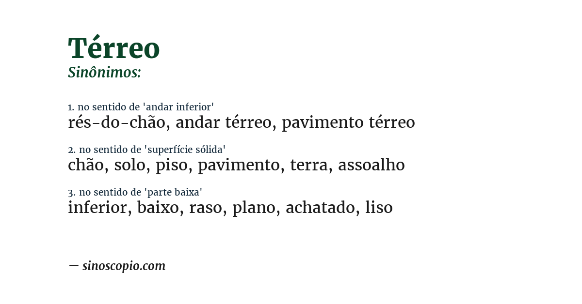 Sinônimo de térreo