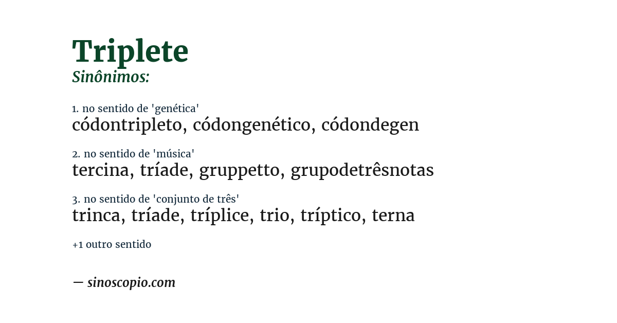 Sinônimo de triplete