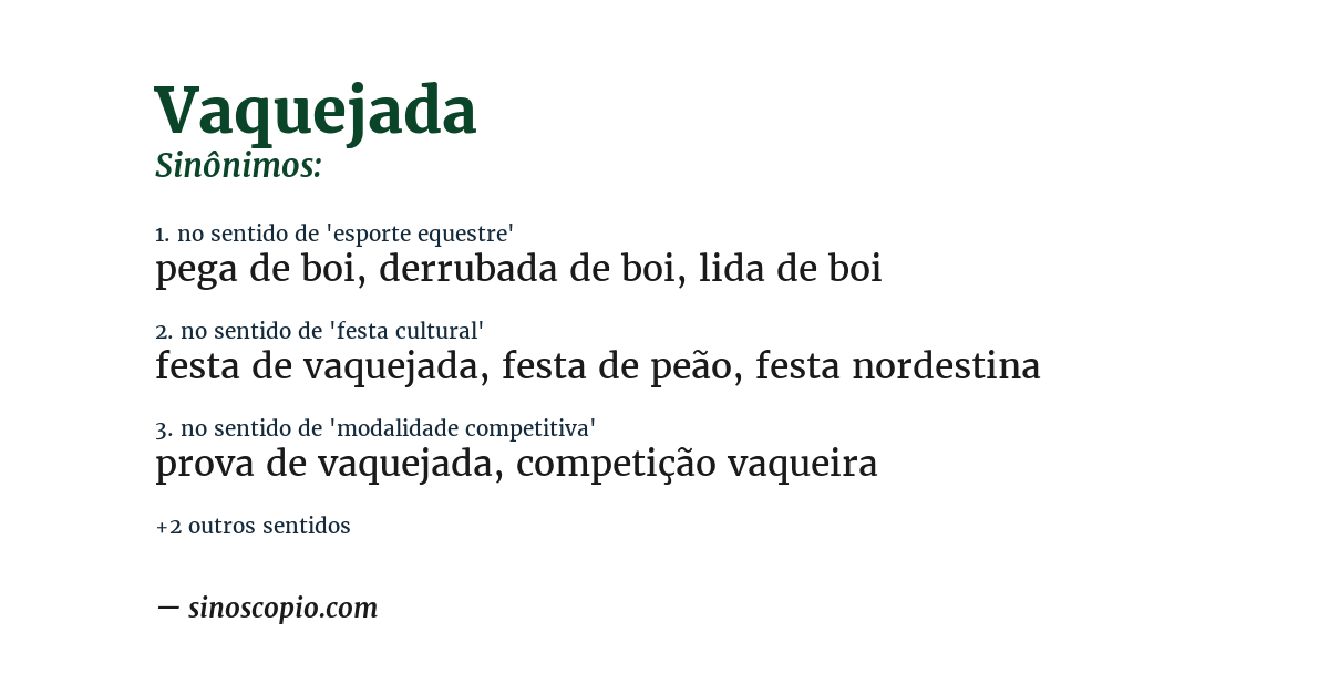 Sinônimo de vaquejada
