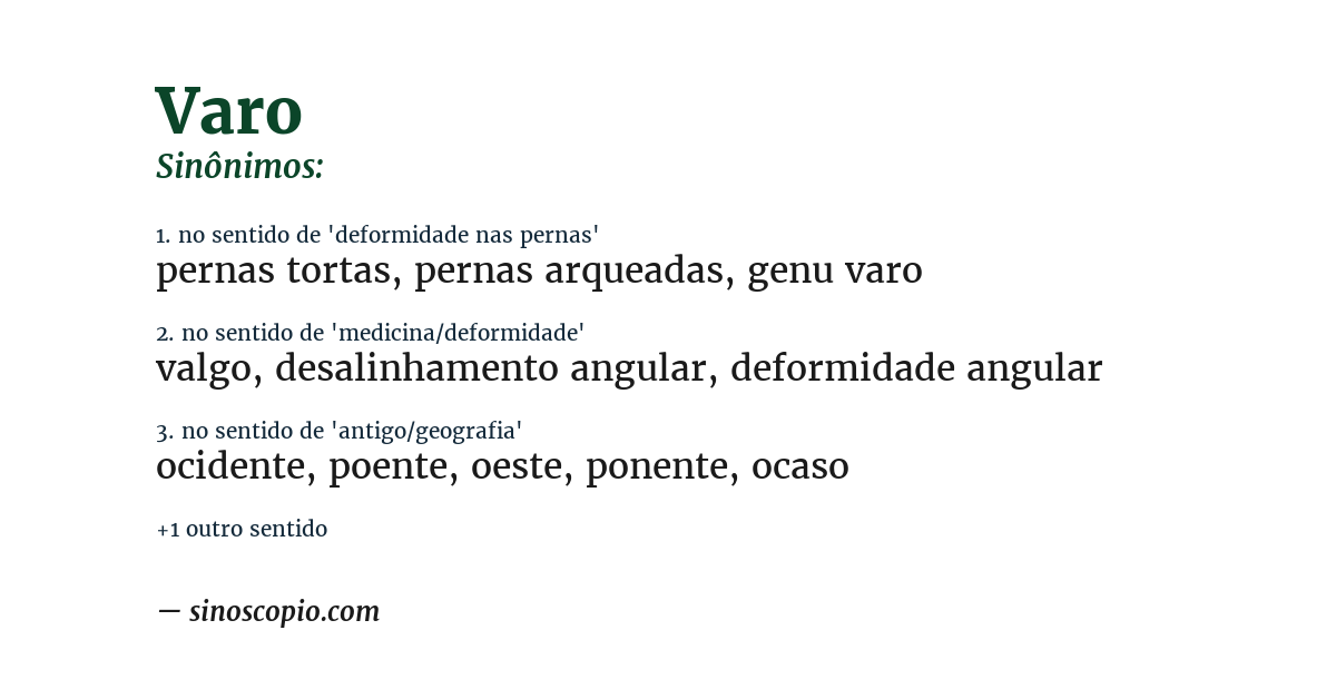 Sinônimo de varo