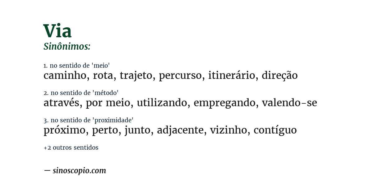 Sinônimo de via