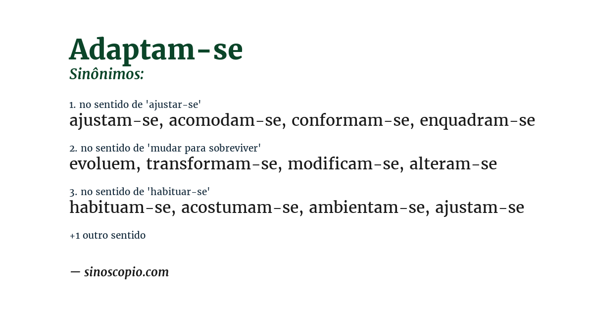 Sinônimo de adaptam-se