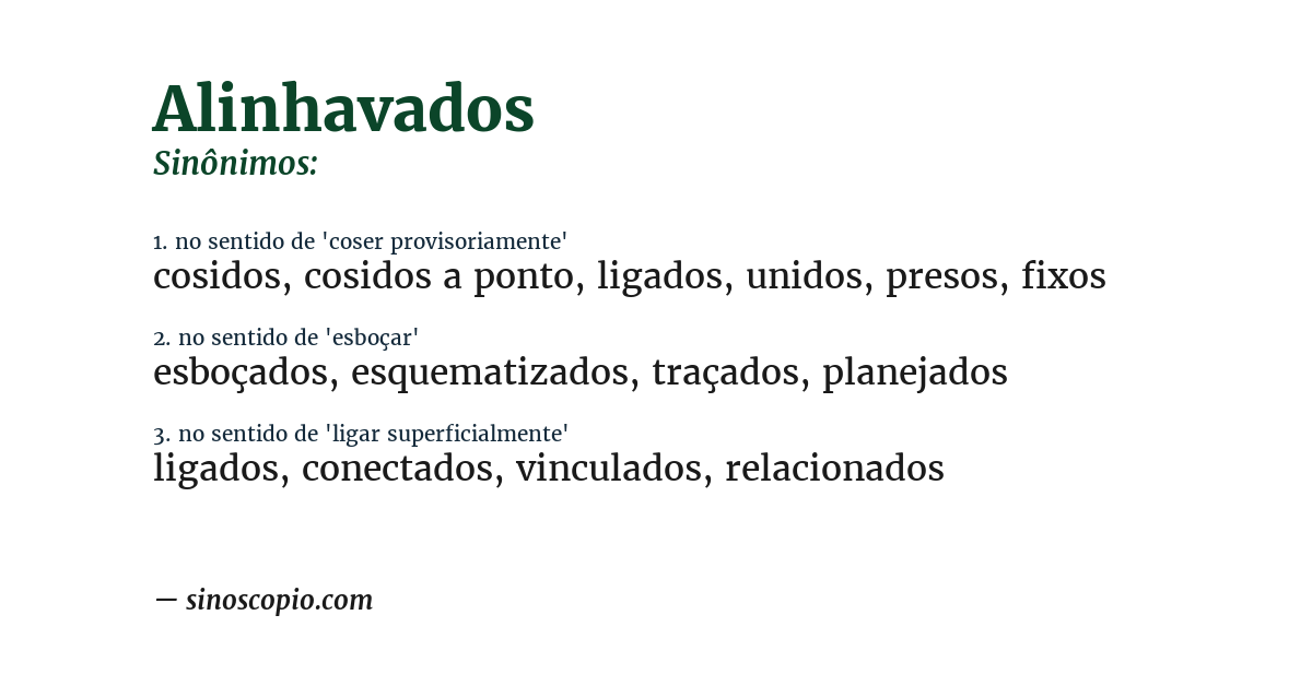 Sinônimo de alinhavados