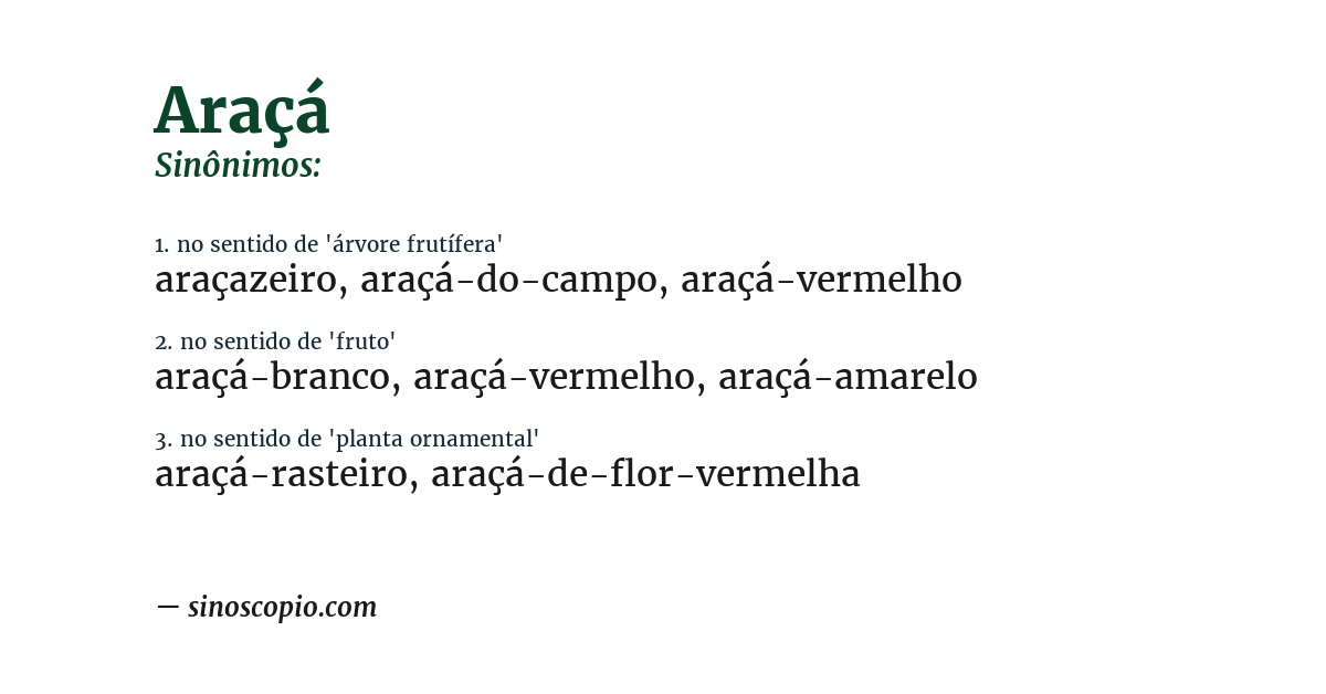 Sinônimo de araçá