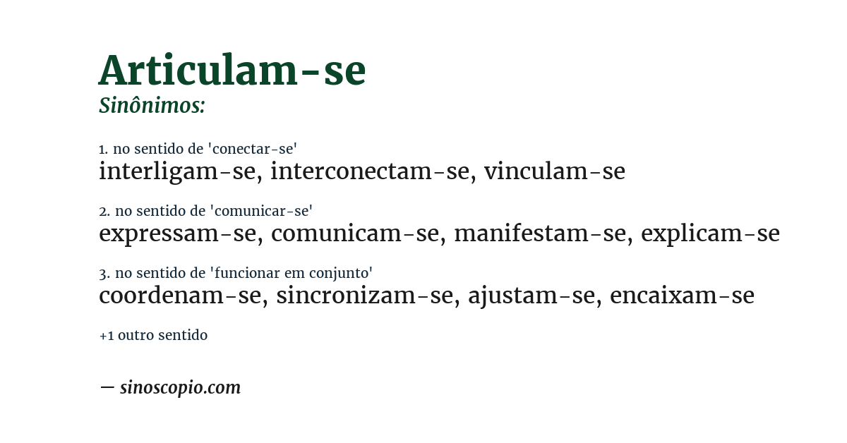 Sinônimo de articulam-se
