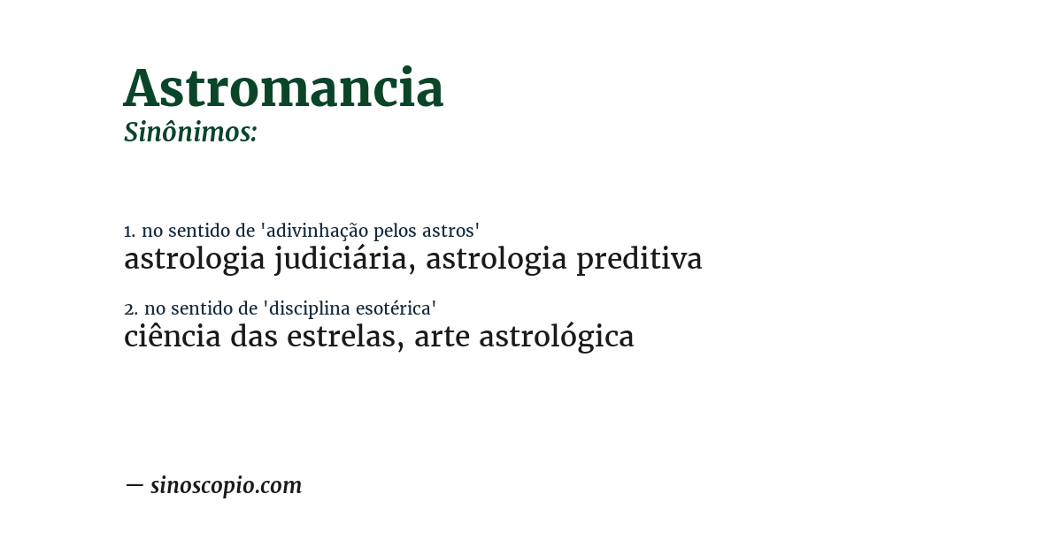 Sinônimo de astromancia