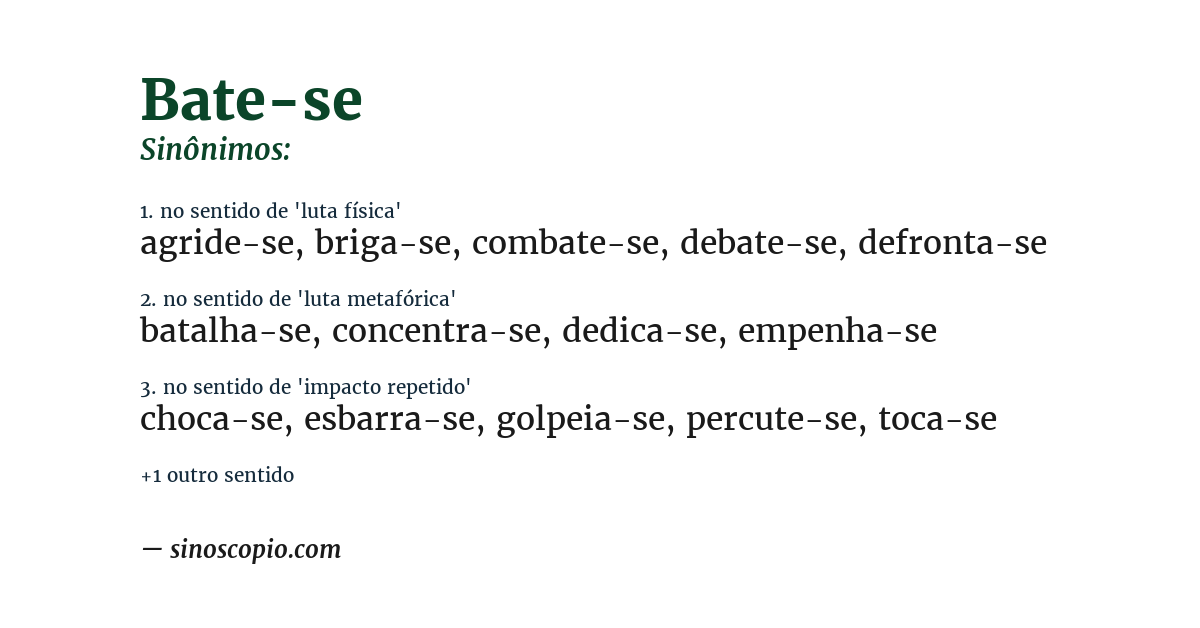 Sinônimo de bate-se