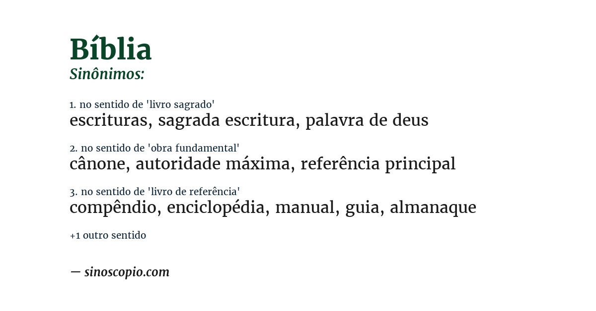 Sinônimo de bíblia