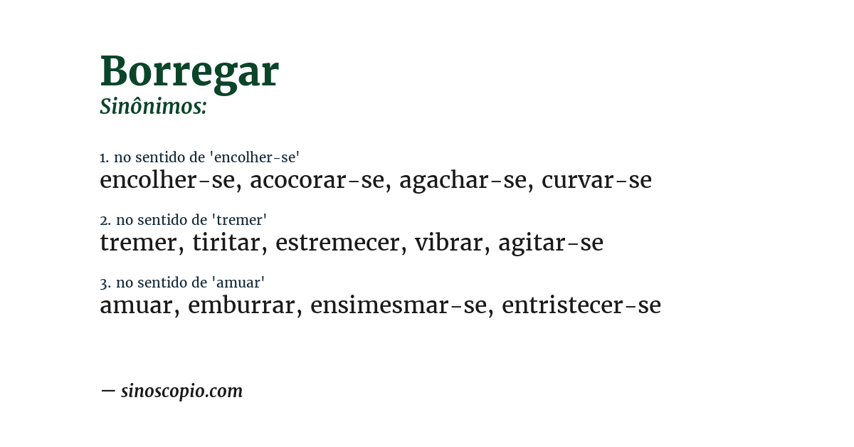 Sinônimo de borregar