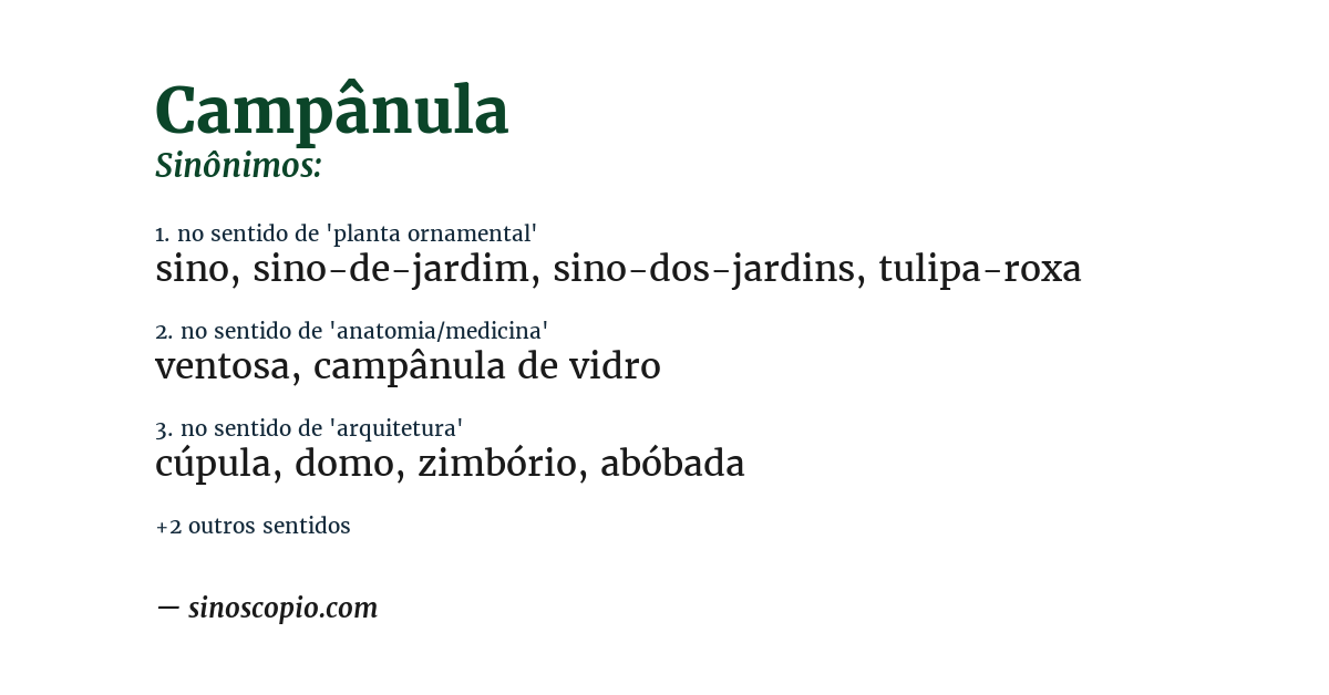 Sinônimo de campânula