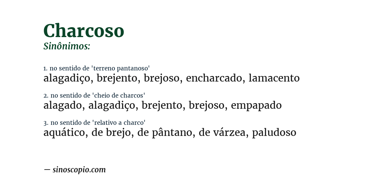 Sinônimo de charcoso