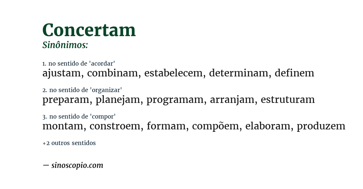 Sinônimo de concertam