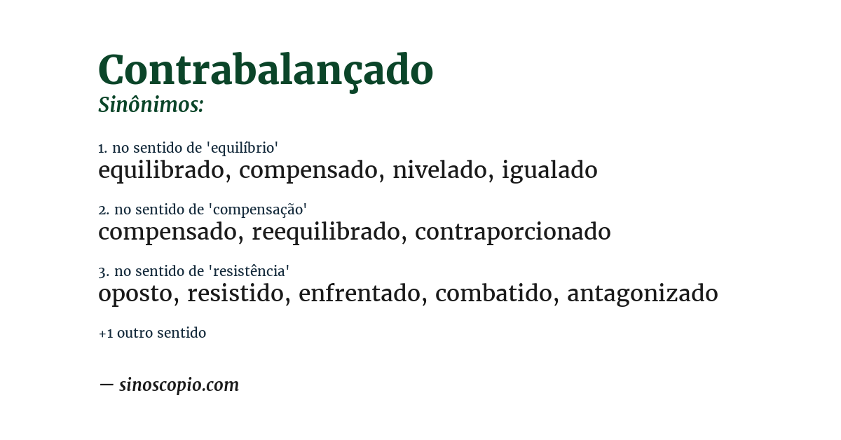Sinônimo de contrabalançado