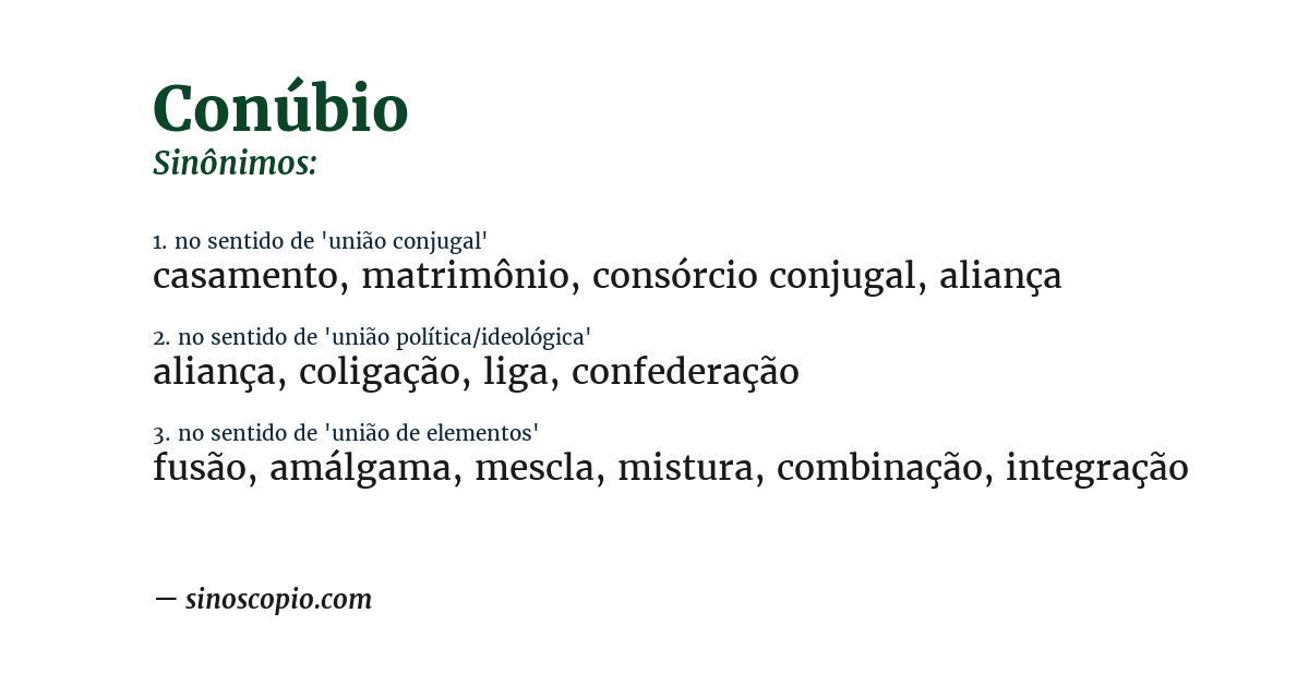Sinônimo de conúbio