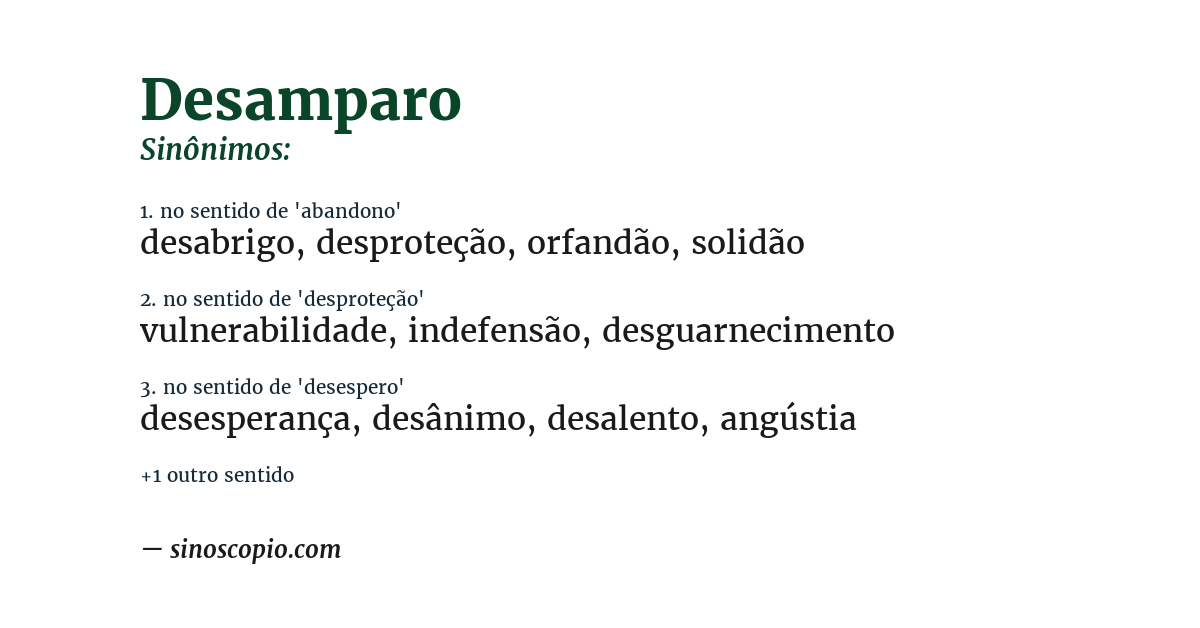 Sinônimo de desamparo