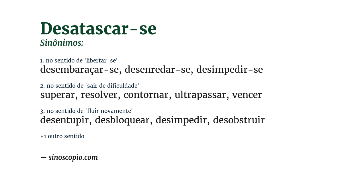 Sinônimo de desatascar-se