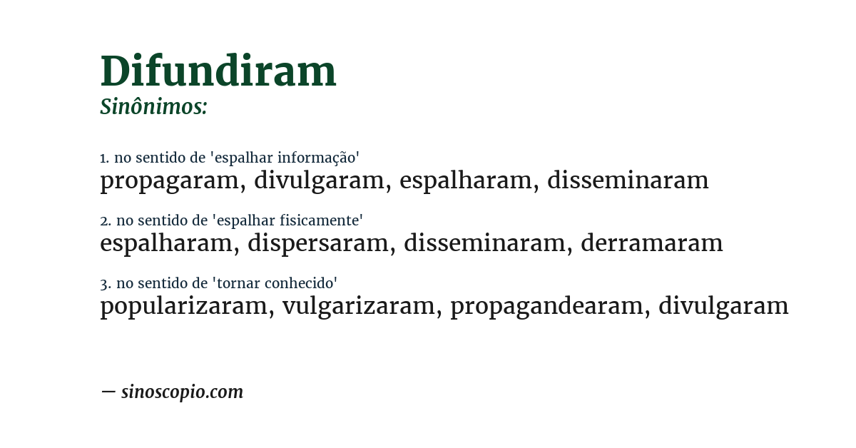 Sinônimo de difundiram