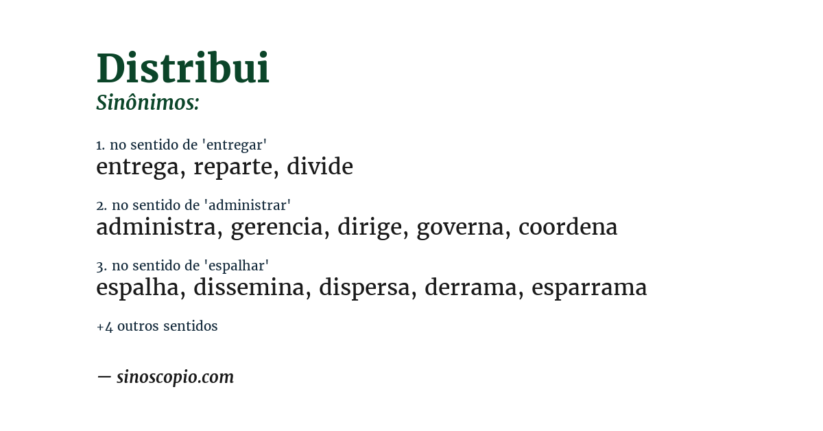 Sinônimo de distribui