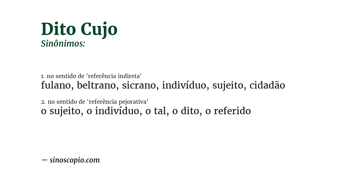 Sinônimo de dito cujo