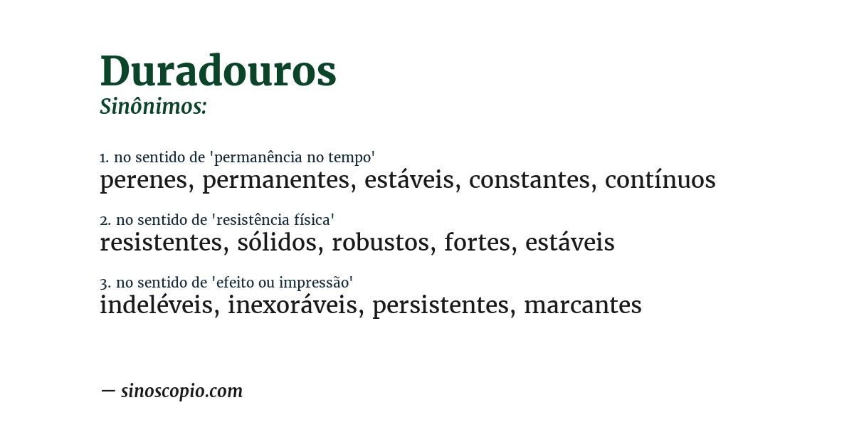 Sinônimo de duradouros