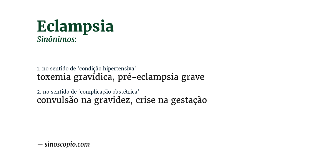 Sinônimo de eclampsia