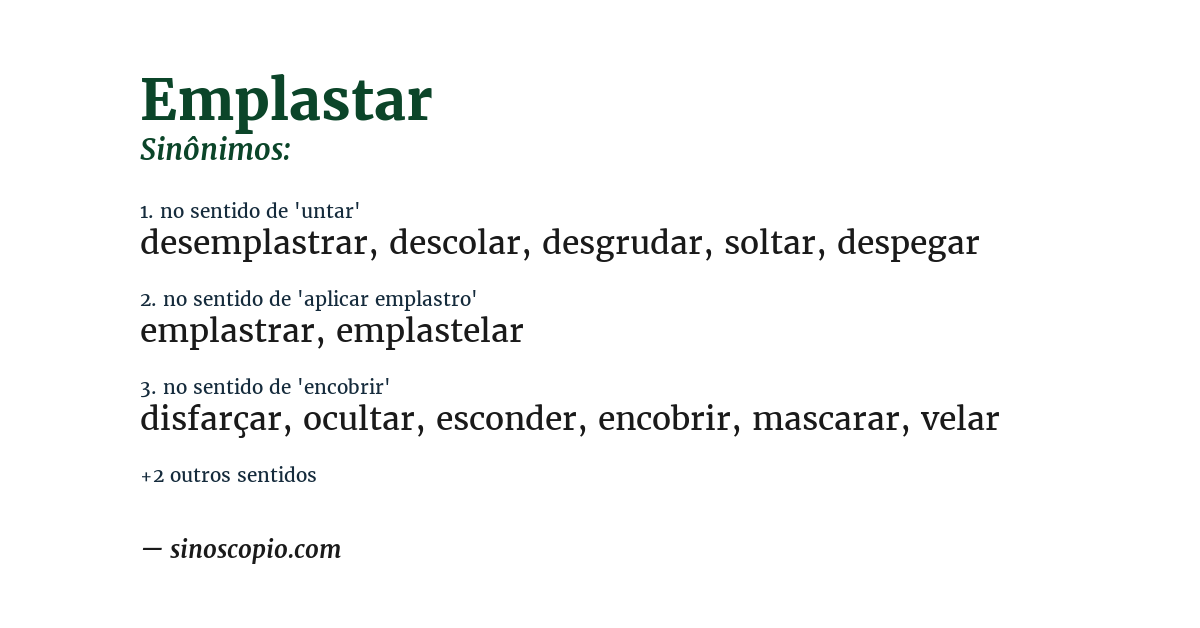 Sinônimo de emplastar