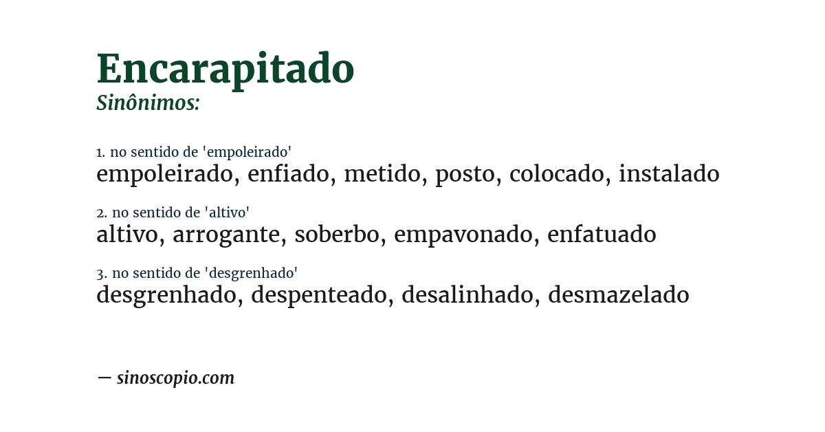 Sinônimo de encarapitado